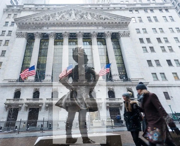 Arthur Piccolo created this rendering of The Fearless Girl facing off with the New York Stock Exchange. Courtesy of Arthur Piccolo