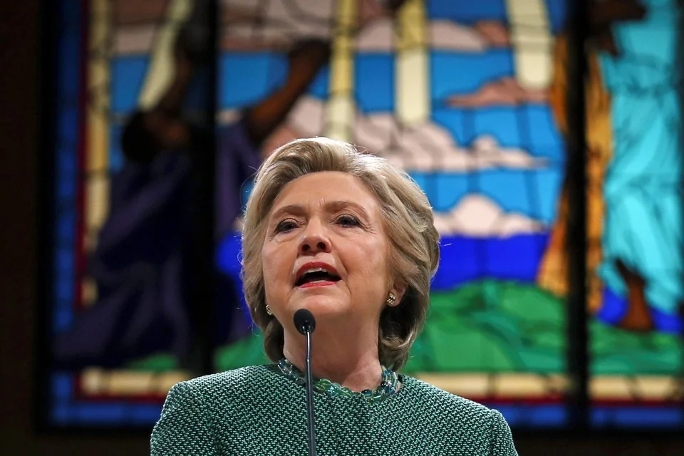 Hillary Clinton speaks at Union Baptist Church in Durham, North Carolina, in October 2016.