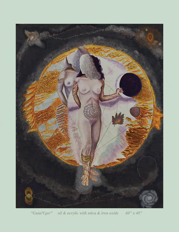 'Gaia/Vger oil & acrylic with mica & iron oxide 48"x60" 2001
