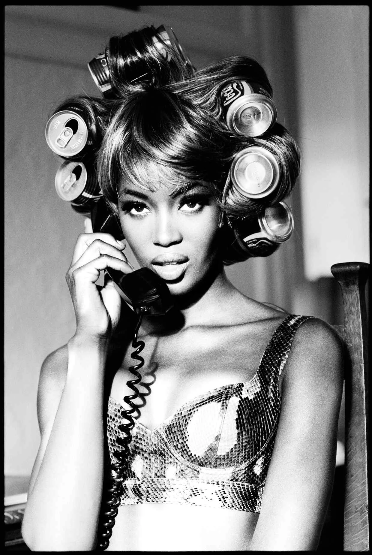Naomi’s Rollers, Naomi Campbell, Interview Magazine, Los Angeles, 1991; black & white print on baryte paper, 100cm x 70cm, £16,800