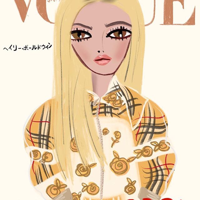 Hailey illustration cover Vogue Japan Sept 2018.jpg