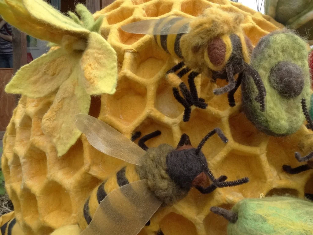 A Community Arts Project initiated by Julie Armstrong to raise awareness of the importance of bees for pollination for a whopping 2/3 of our food production. Act for Bees