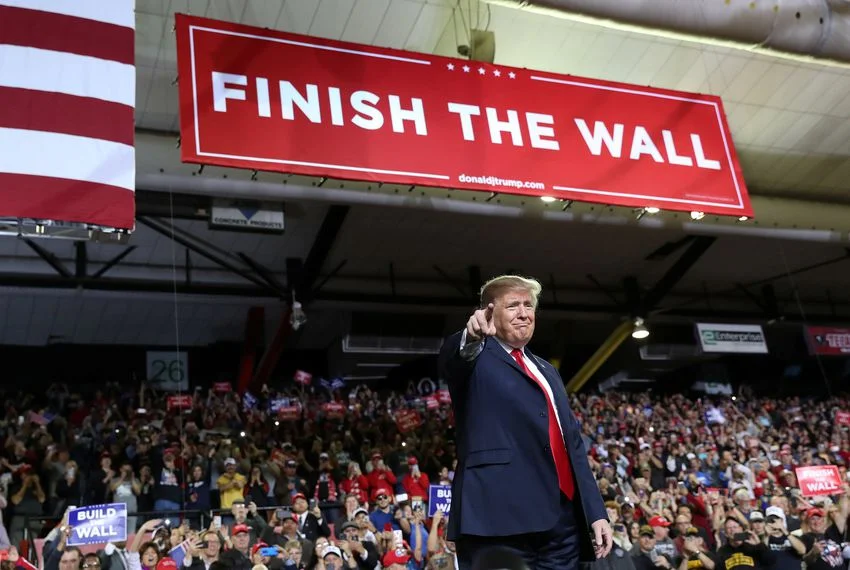 President Donald Trump held the first rally of his 2020 re-election campaign Monday at the El Paso County Coliseum while possible Democratic challenger Beto O'Rourke hosted a competing rally across the street. Image REUTERS/Leah Mills