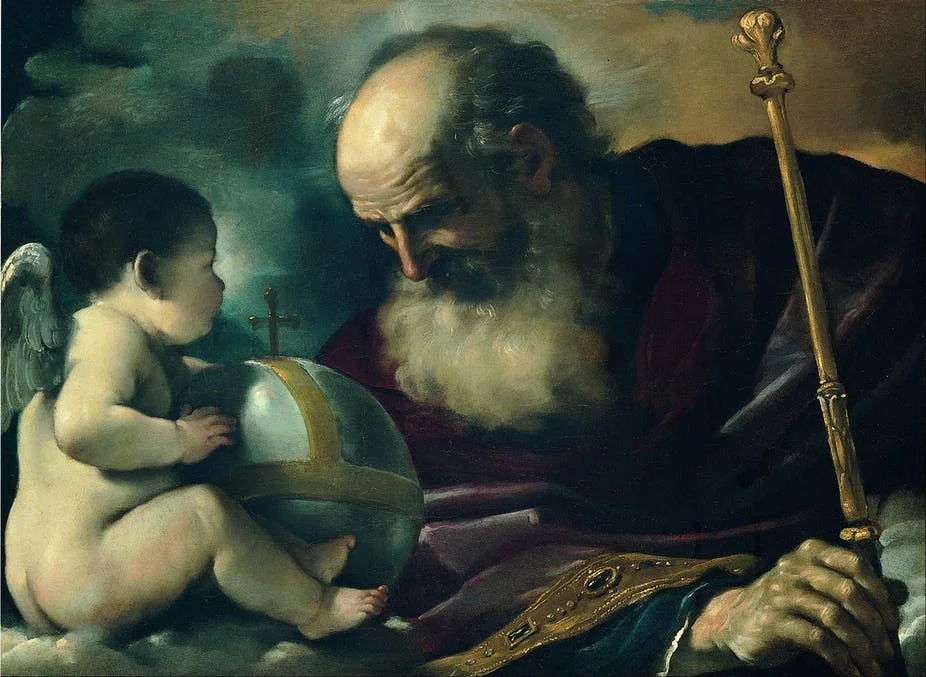GOD the Father and Angel Guercino Giovan Francesco Barbieri via Wikimedia Commons.