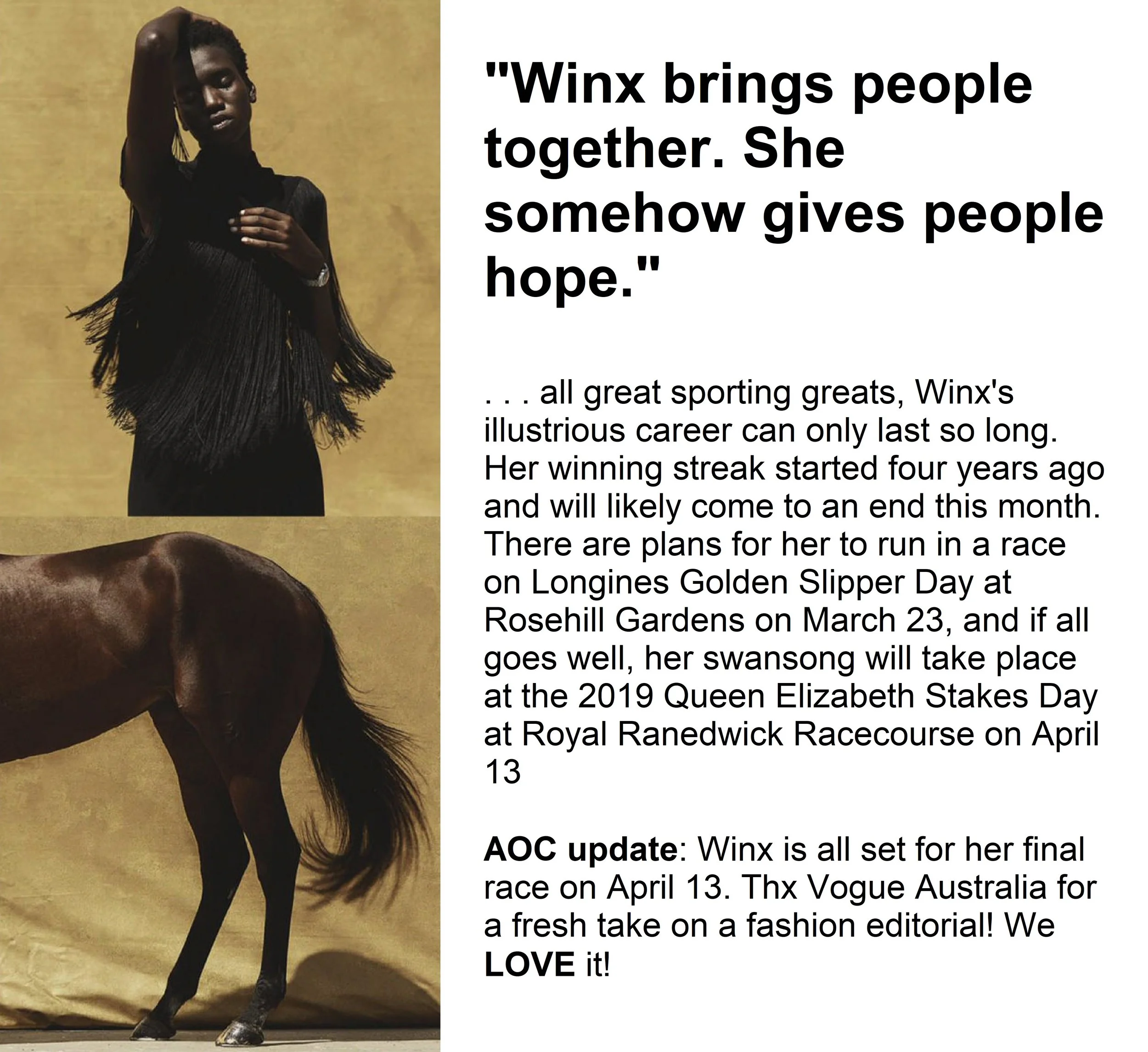 Nya Leth + Winx Join Forces In 'Horse Power By Justin Ridler For Vogue ...