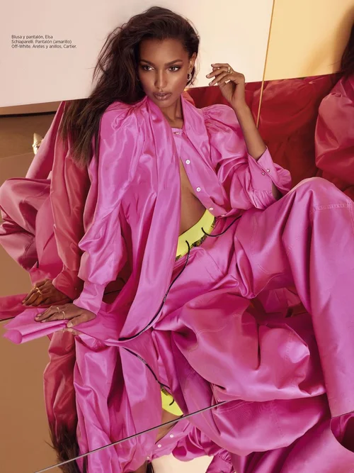 Jasmine Tookes Wears Bold Elegance Lensed By Greg Swales For Harper's