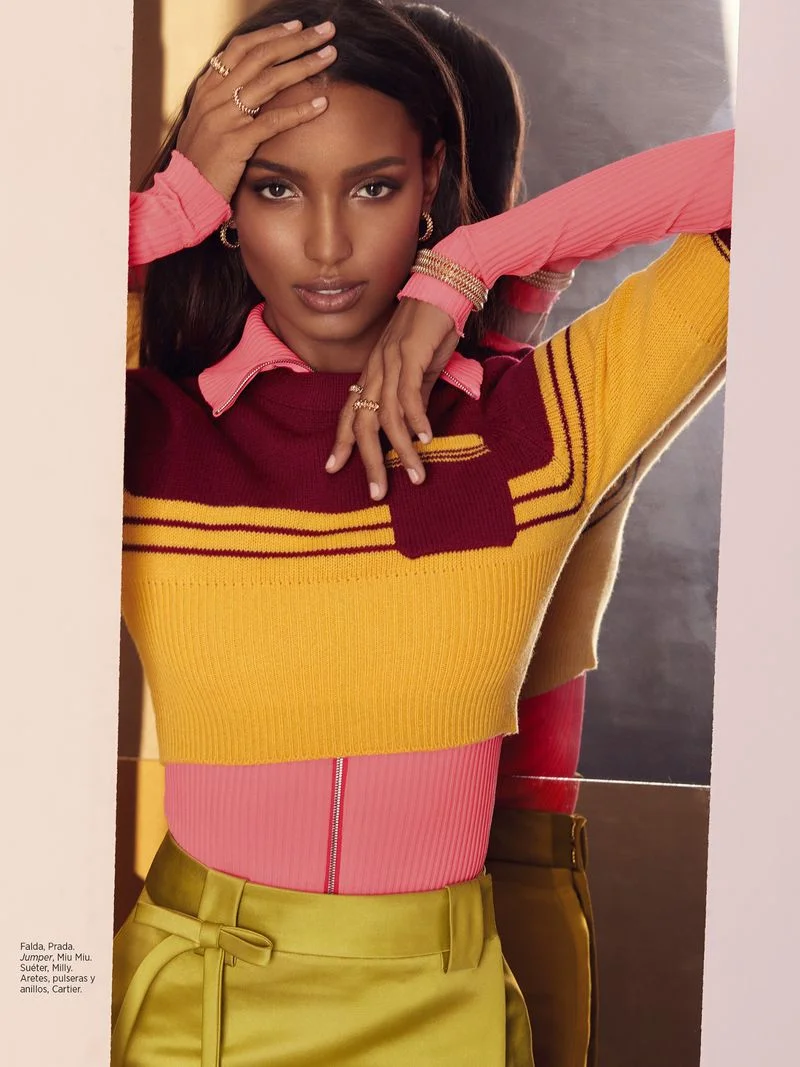 Jasmine Tookes Wears Bold Elegance Lensed By Greg Swales For Harper's