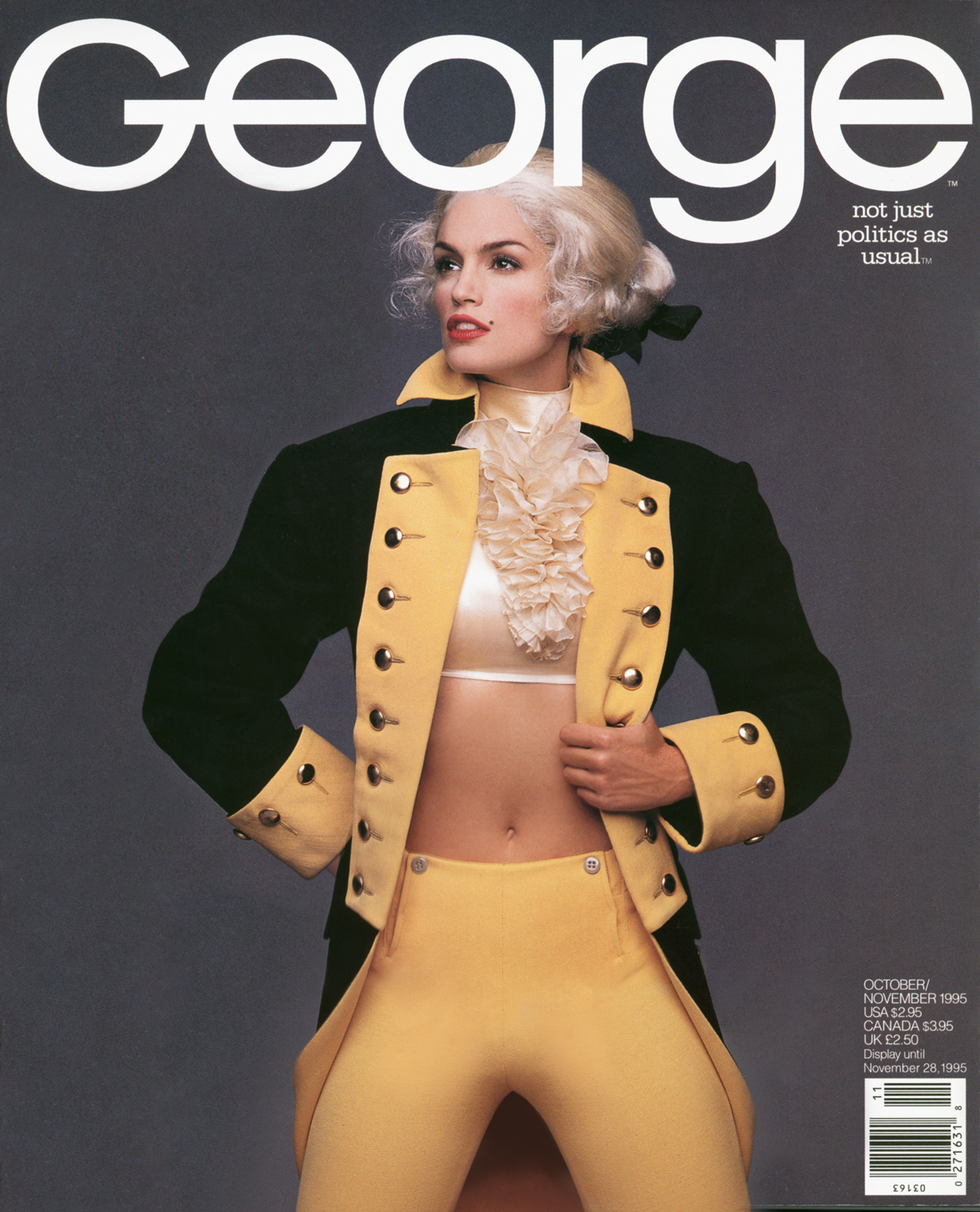 Supermodel Cindy Crawford by Herb Ritts for George Magazine first issue September 1995.