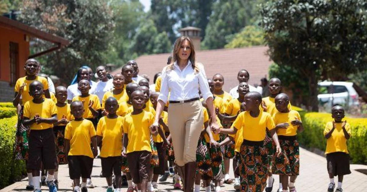 First lady Melania Trump is making her way through Africa on her first solo trip overseas. She visited an orphanage in Kenya and fed baby elephants at a national park.