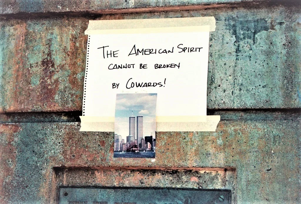 A message tacked to the Statue of Liberty after the September 11, 2019 terrorist attack. via