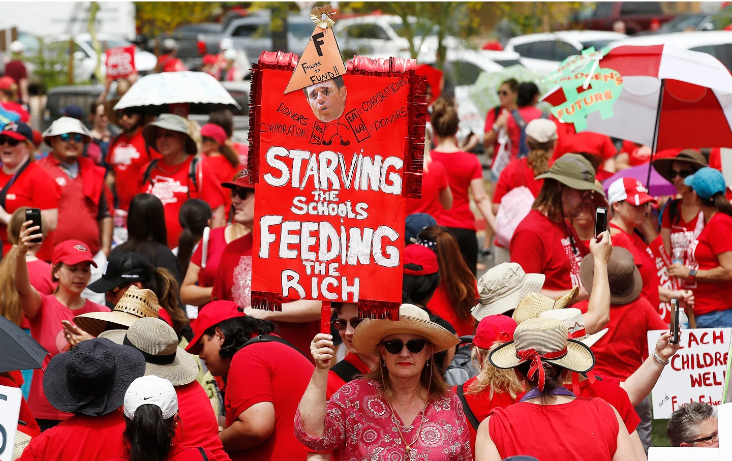 Thousands protest in Phoenix on the first day of a statewide teachers' strike, April 26, 2018. (AP Photo / Ross D. Franklin) via T he Nation