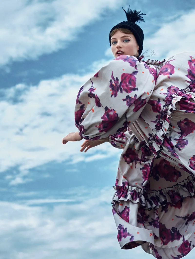 Arthur Elgort Captures Fran Summers in 'Up, Up and Away' for Vogue UK ...