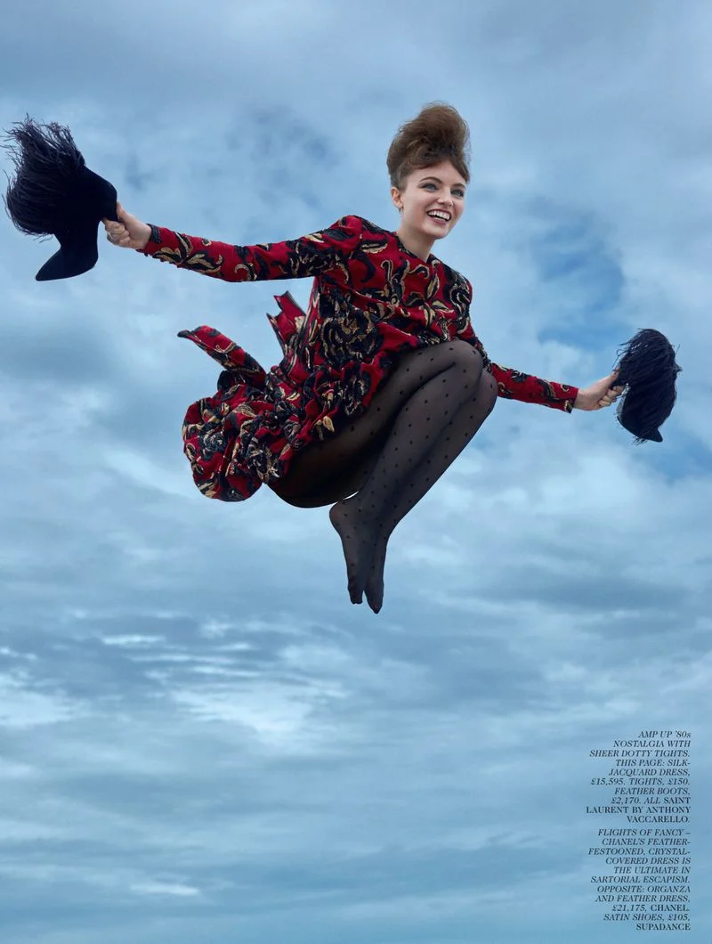 Arthur Elgort Captures Fran Summers in 'Up, Up and Away' for Vogue UK ...