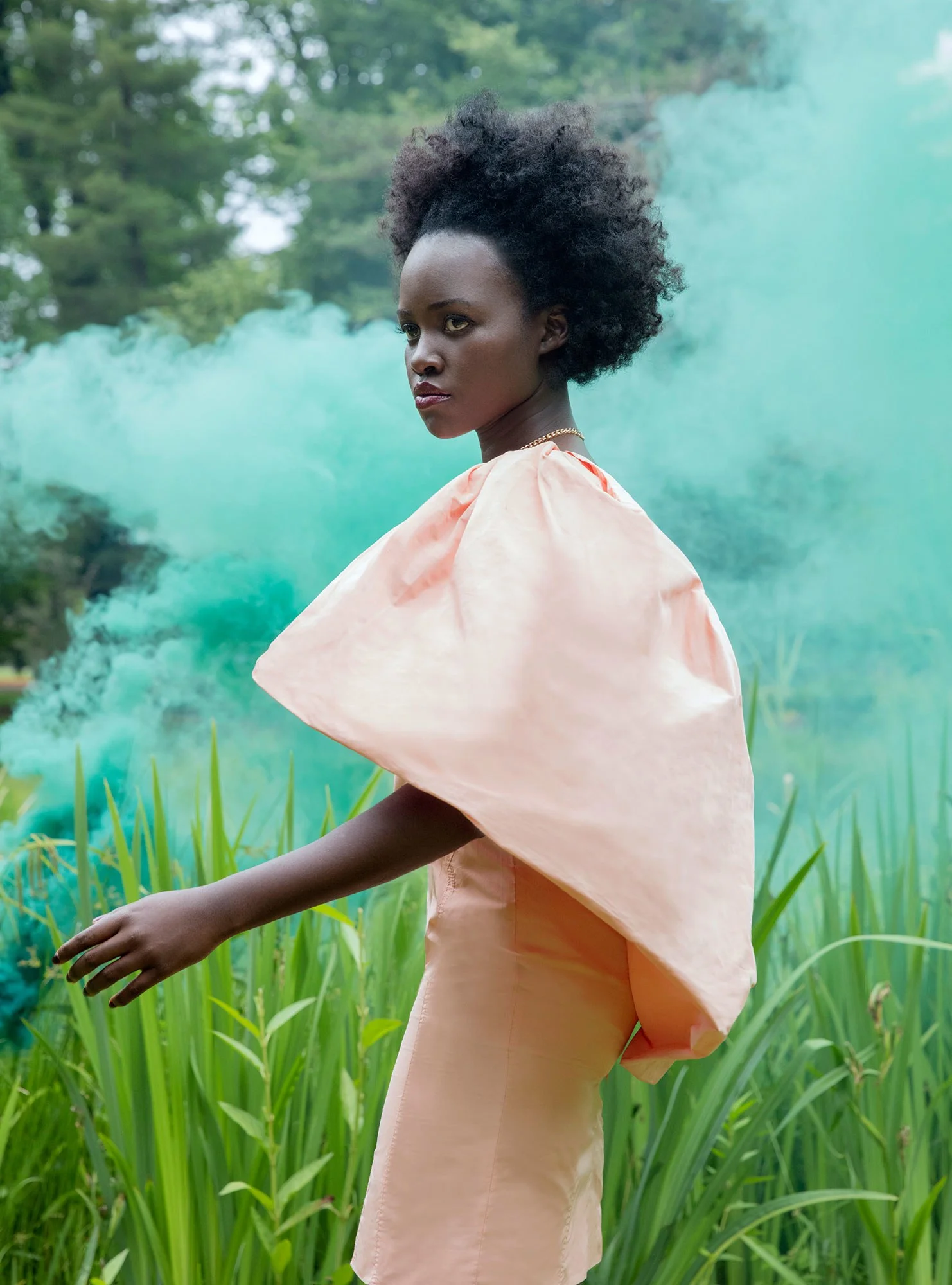 Dress by Givenchy; necklace by BULGARI High Jewelry. LUPITA NYONG’o. PHOTOGRAPH BY JACKIE NICKERSON; STYLED BY SAMIRA NASR.
