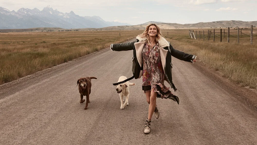 Hailey Bieber by Daniel Jackson, Vogue , October 2019. via Vogue.com. Coach 1941 jacket ($2,250), dress ($995), and boots; select Coach stores.