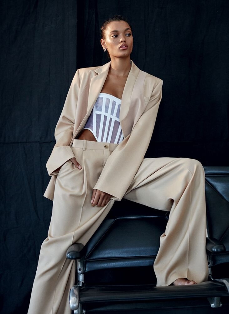 D. Picard Flashes Lameka Fox in Fall 2019 Women's Suit Trends for ELLE