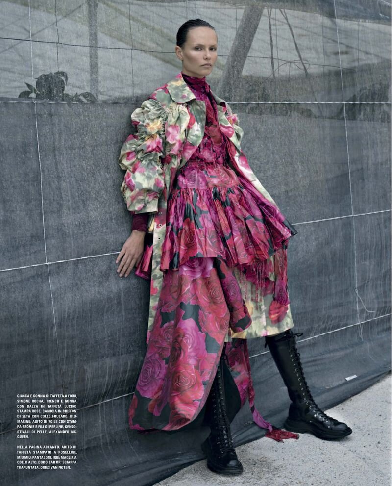 Natasha Poly Blooms Urban Floral Grunge Looks for Vogue Italy — Anne of ...