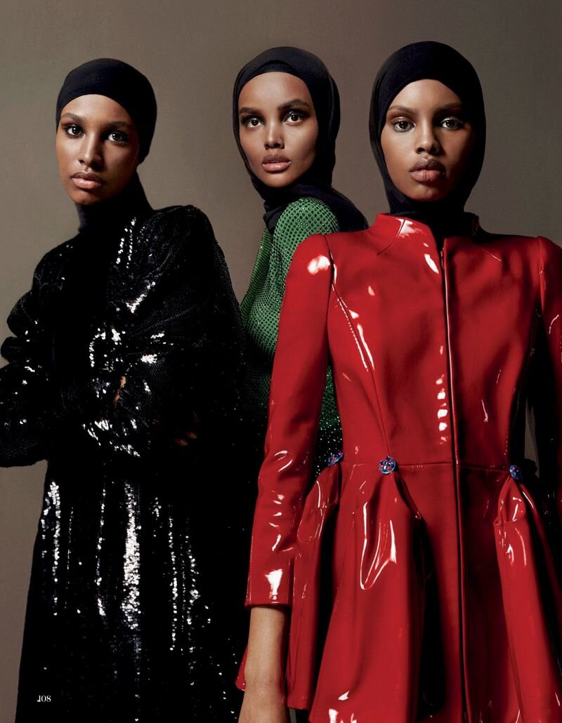 Txema Yeste Eyes Hijabi Models Halima Aden, Ikram Abdi Omar + Amina