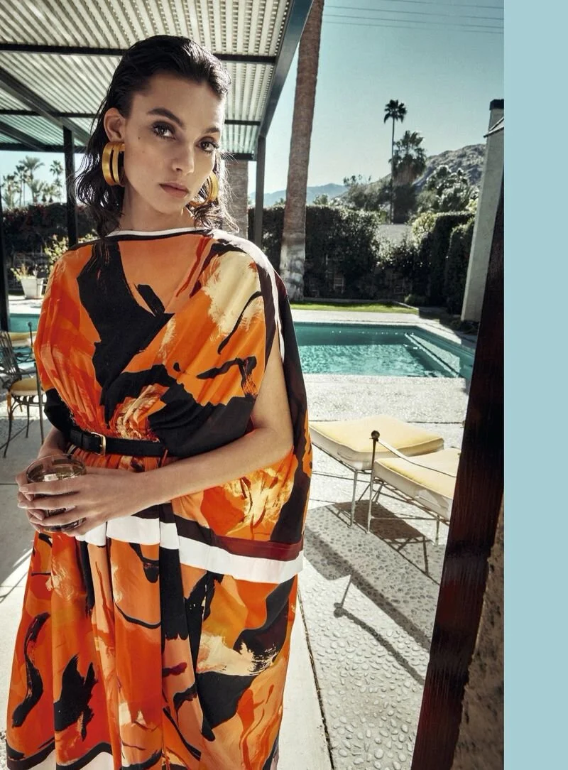 Charlee Fraser in Palm Springs by Sanchez & Mongiello for Harper's
