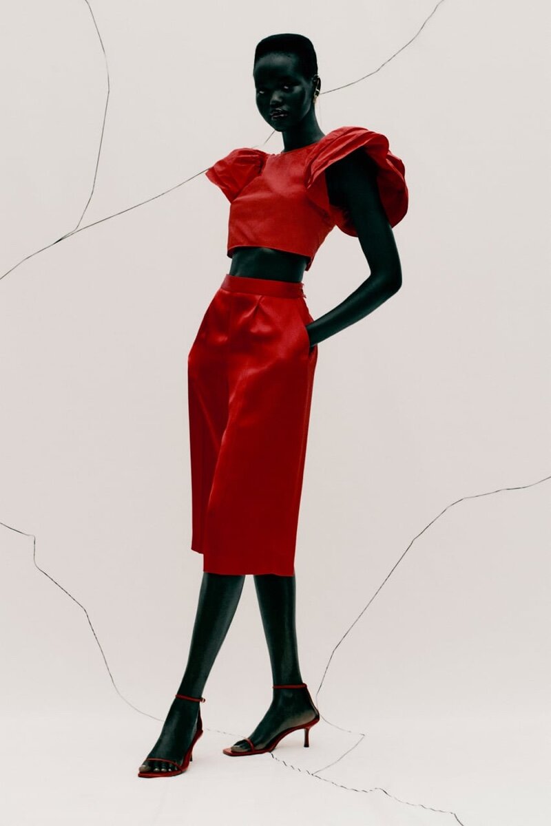 Adut Akech Zara FW 2020 Red Outfits (8).jpg