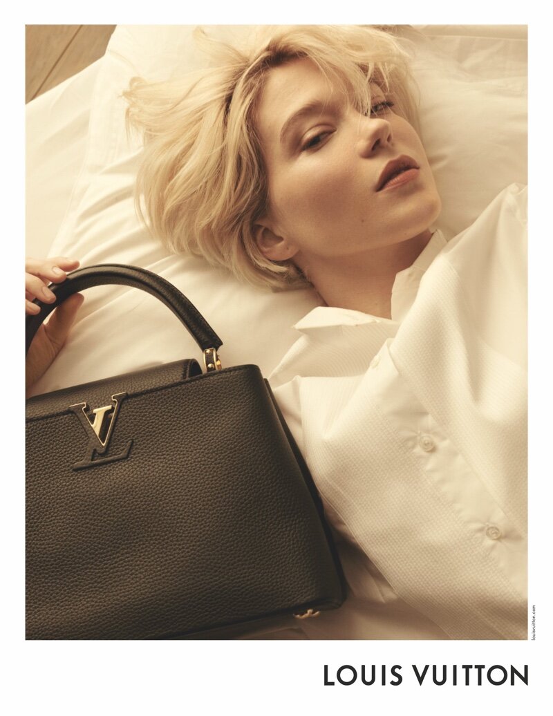 Lea Seydoux Visits Marilyn Monroe in Bed for Louis Vuitton Capucines Bag by  Steven Meisel — Anne of Carversville