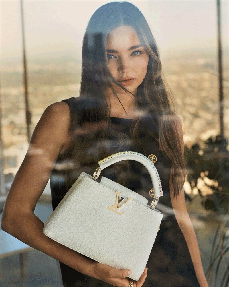 Miranda Kerr Poses in Louis Vuitton Capucines Bag Summer 2021