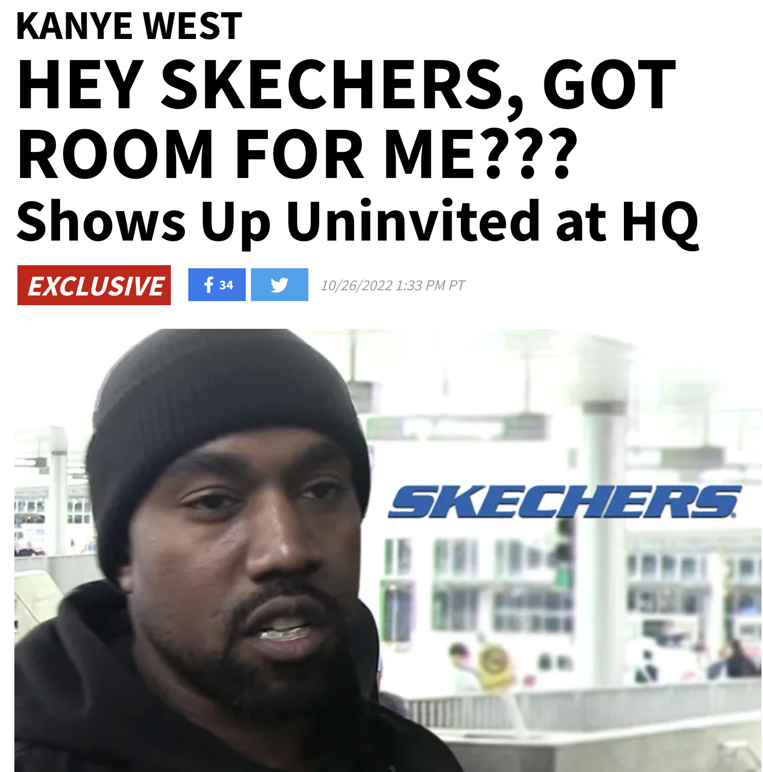 Kanye West at Skechers HQ Uninvited with Film Crew — Anne of Carversville