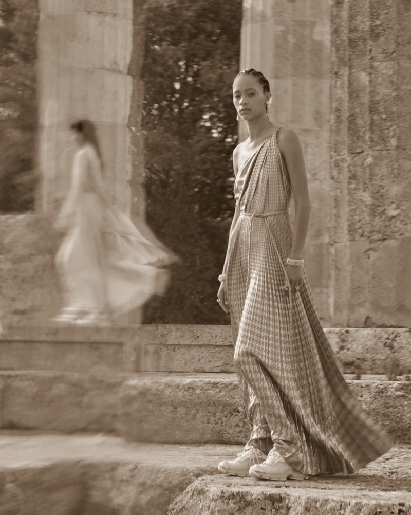 Dior Cruise 2022 Paired Gowns With Sneakers