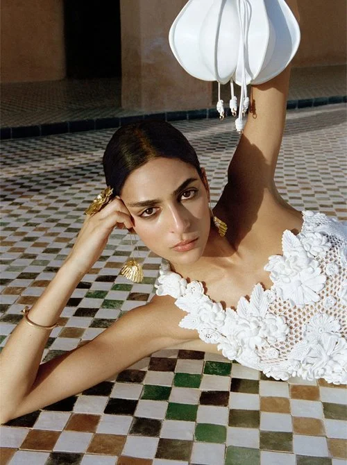 Nora Attal at El Badi Palace for Ulla Johnson Spring Summer 2022 Campaign