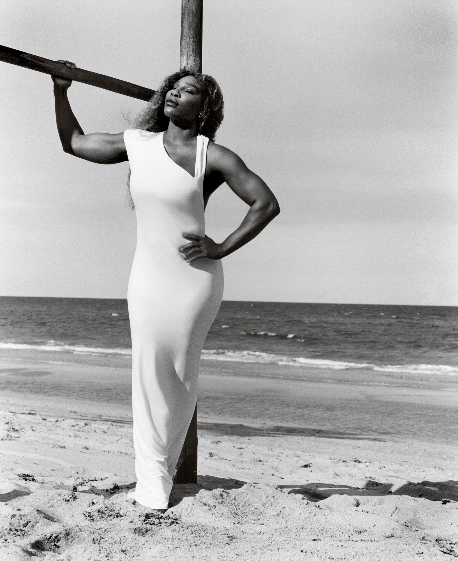 Serena Williams wears a Ralph Lauren Collection gown in US Vogue September 2022, lensed by Luis Alberto Rodriguez.
