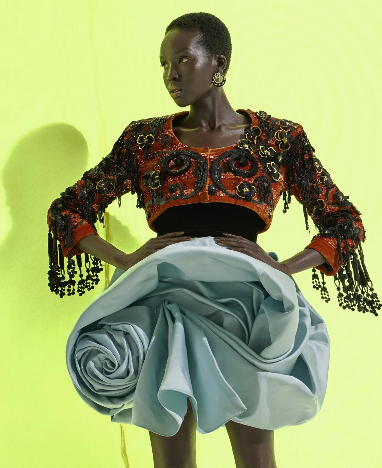 Ajok Madel in 'High Art' by Jackie Nickerson for Harper's Bazaar US October 2022