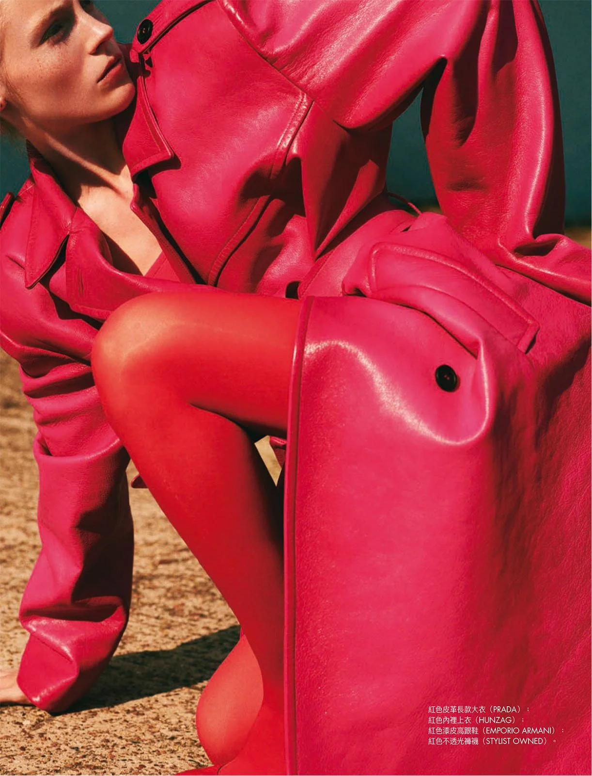 Lucan Gillespie in Passion 'Red &amp; Pink' by Laurie Bartley for ELLE Taiwan October 2022