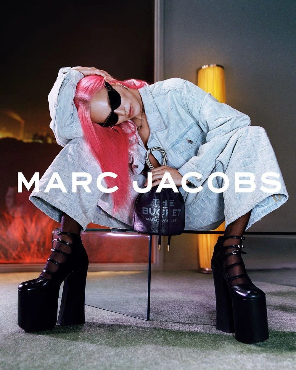 Kate Moss Delivers Pink Hair in Marc Jacobs Resort 2022.23 by Harley Weir