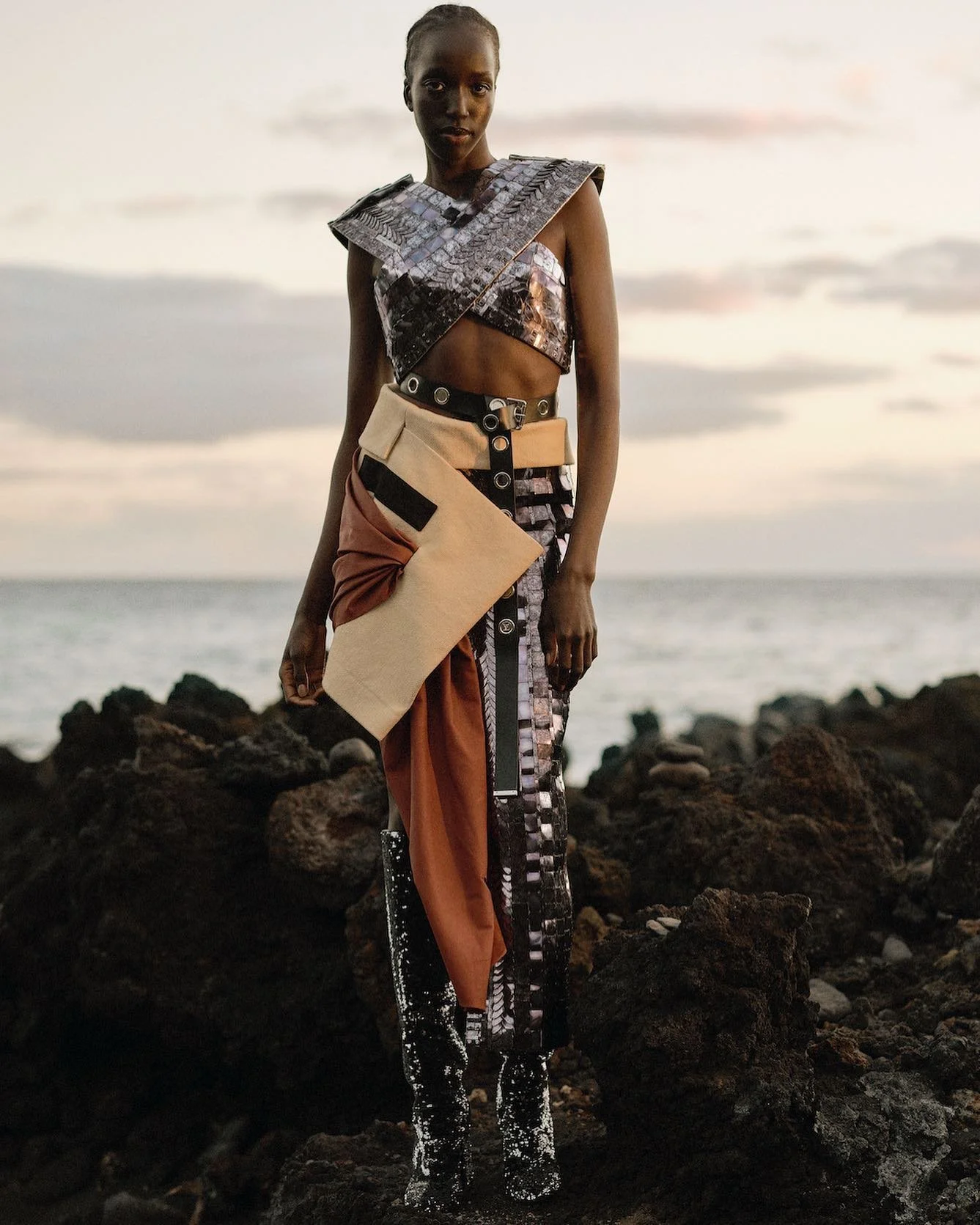 Nyaueth Riam Brings Ancestral Light to Vogue España January 2023 by Wai-Lin-Tse