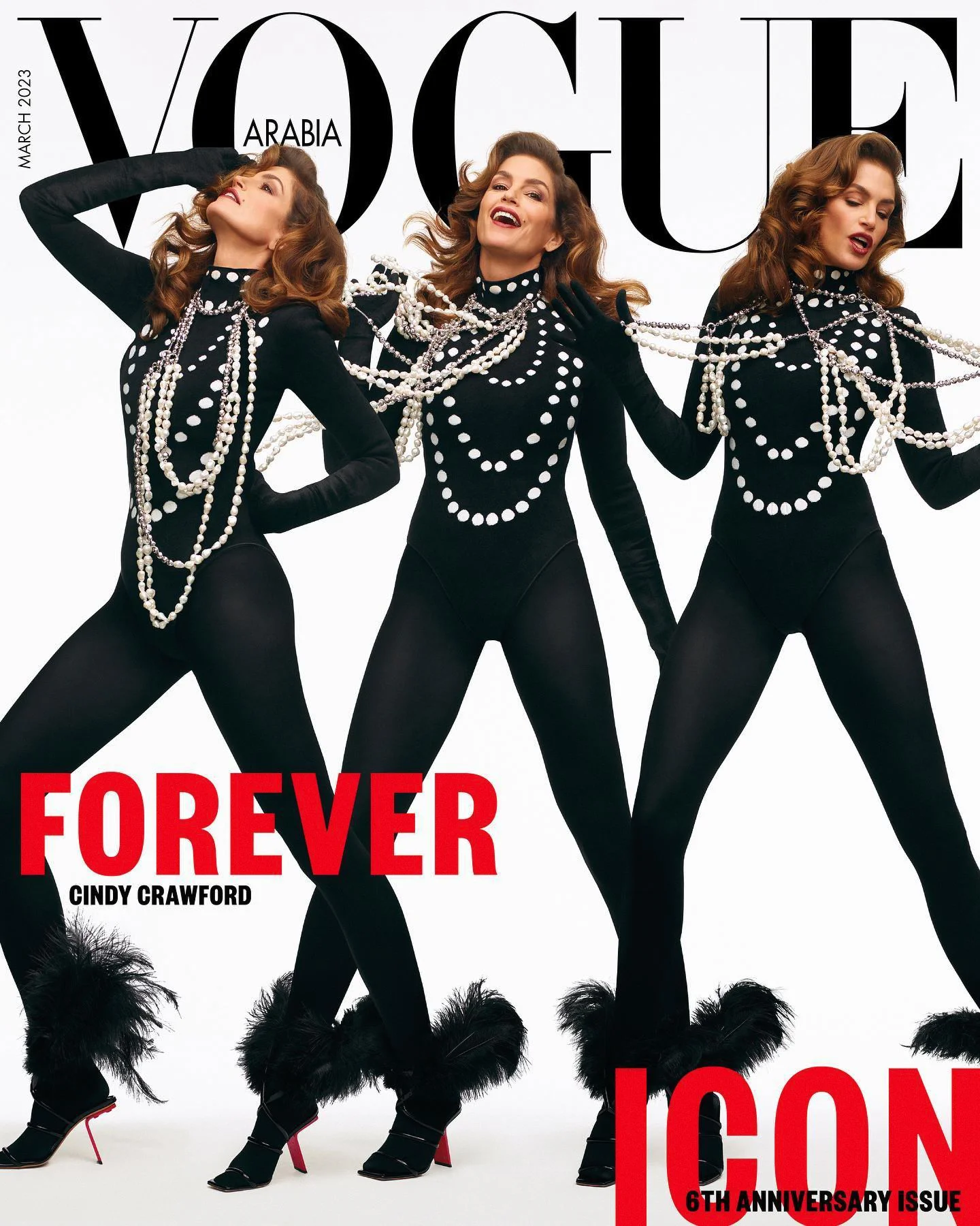 Cindy Crawford Delivers for Vogue Arabia March 2023, Lensed by Thomas Whiteside