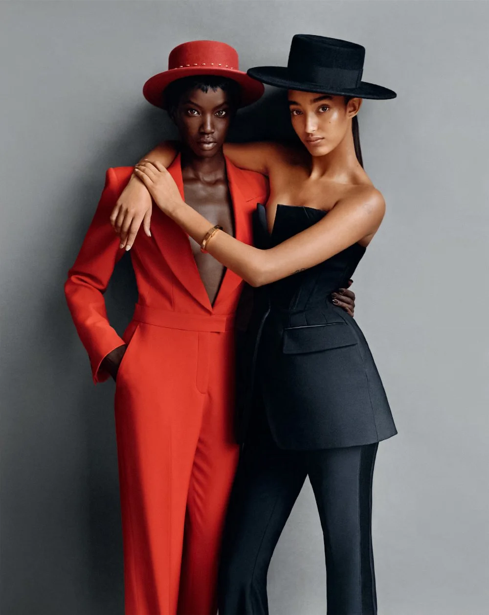 Anok, Karen, Lara, Malgosia, Mona in 'Quiet Reflection' by Alasdair McLellan for Vogue UK