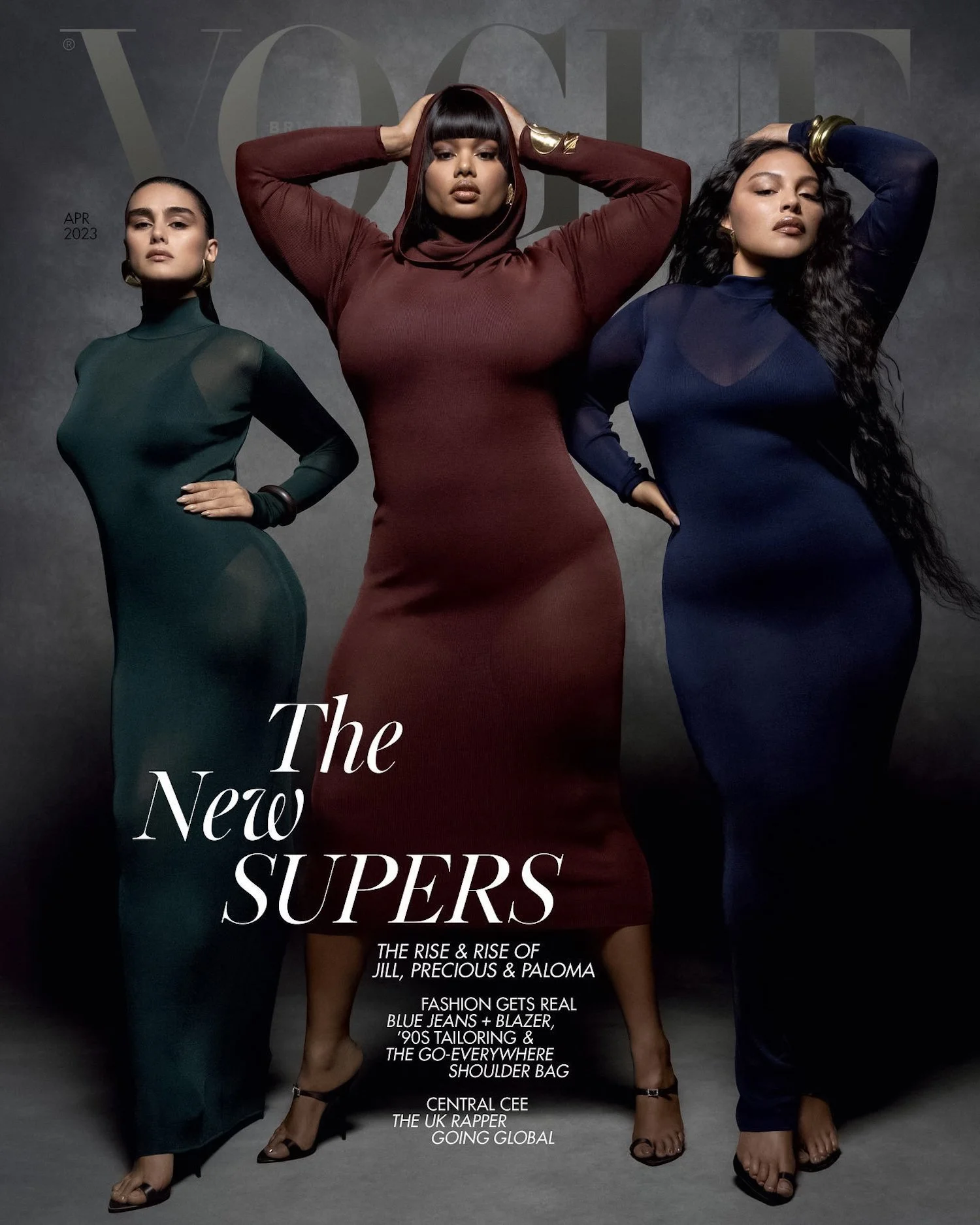 'The New Supers' Paloma, Jill, and Precious by Inez & Vinoodh for British Vogue April 2023