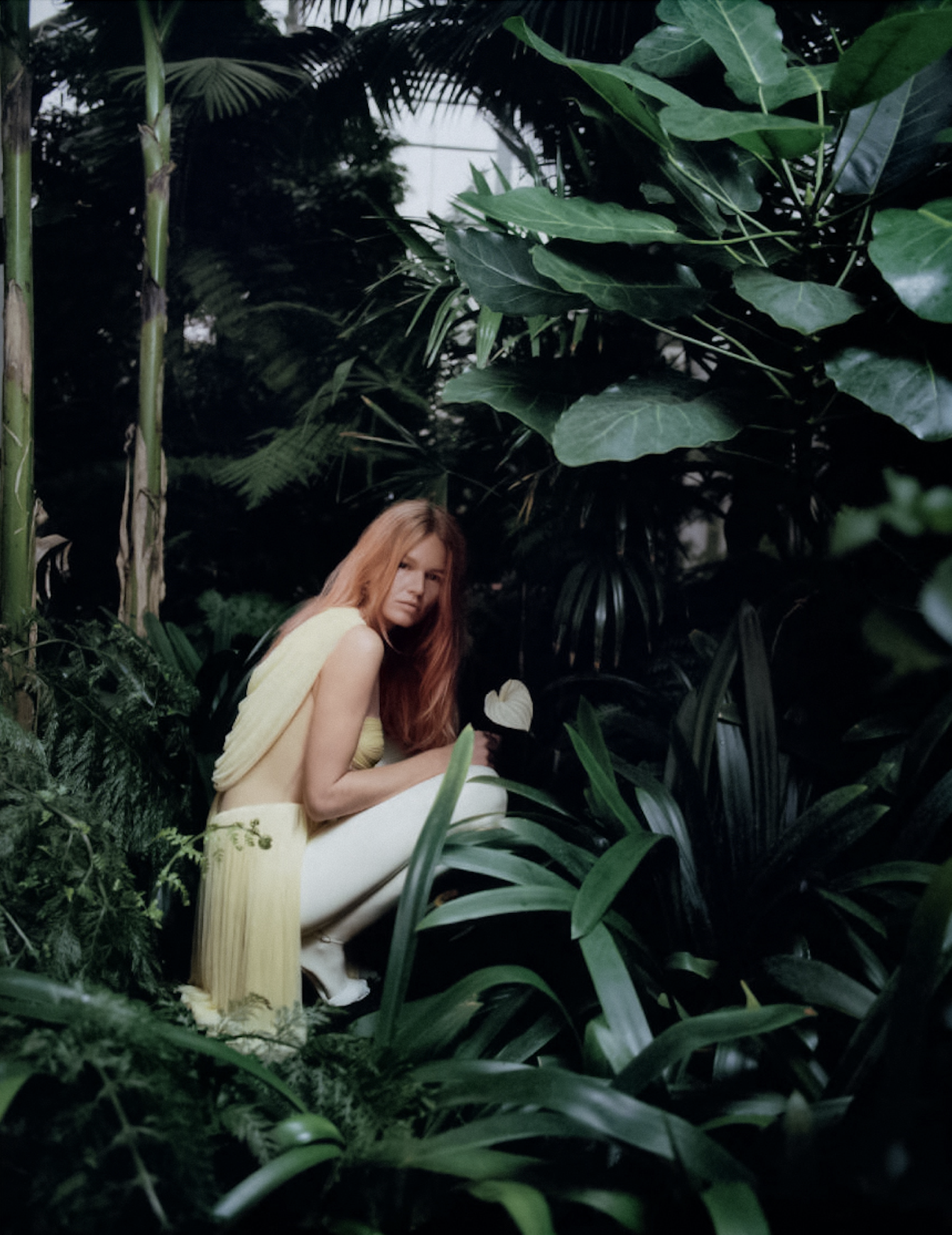 Anna Ewers Is Lost in Leaf Love, Lensed by Zoe Ghertner for British Vogue April 2023