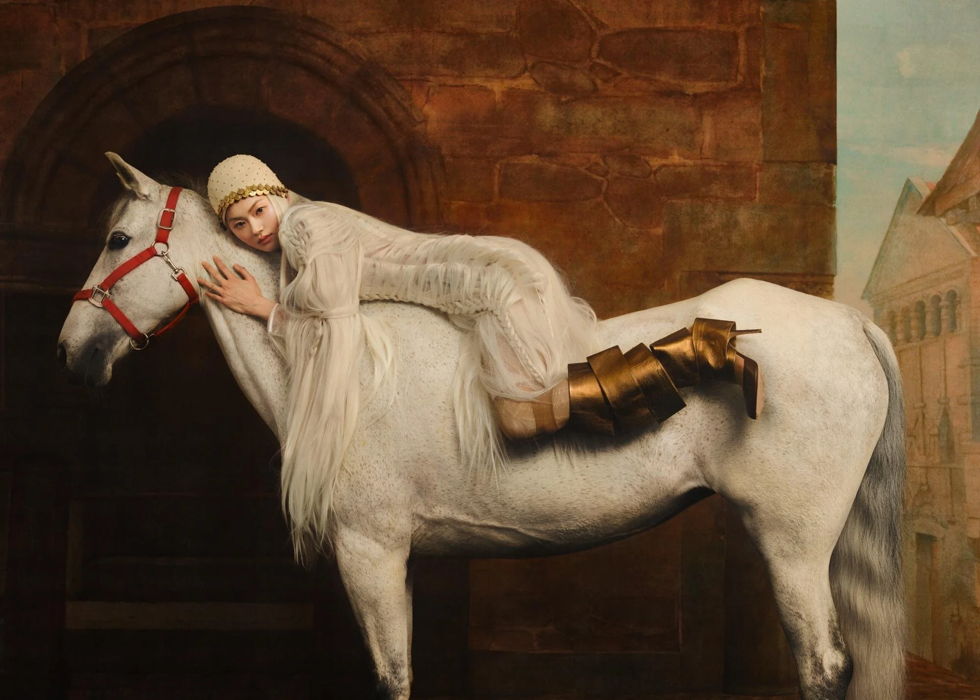  He Cong for Marie Claire China inspired by John Collier  Lady Godiva.  