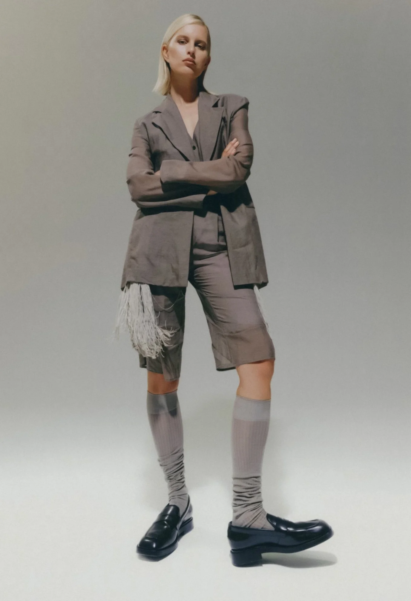 Karolina Kurkova In Neutral Menswear Style for Vogue Czech June 2023