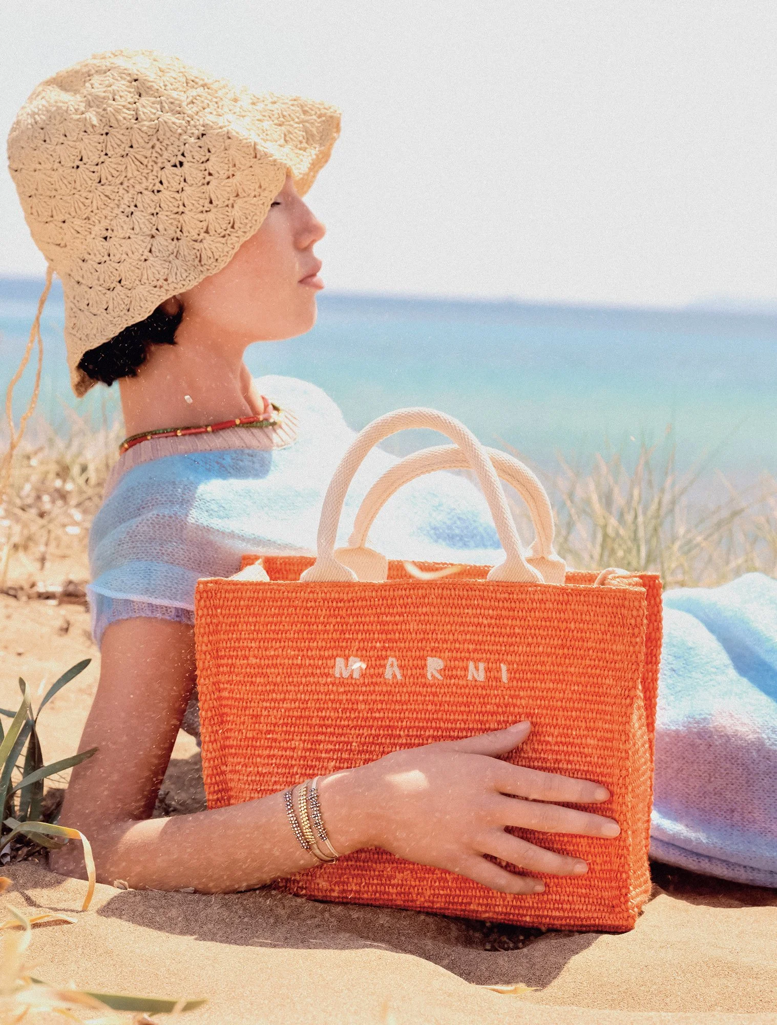 Raffia and Earthy Bags for Vogue Greece June 2023 Lensed by Maria Magdalinou