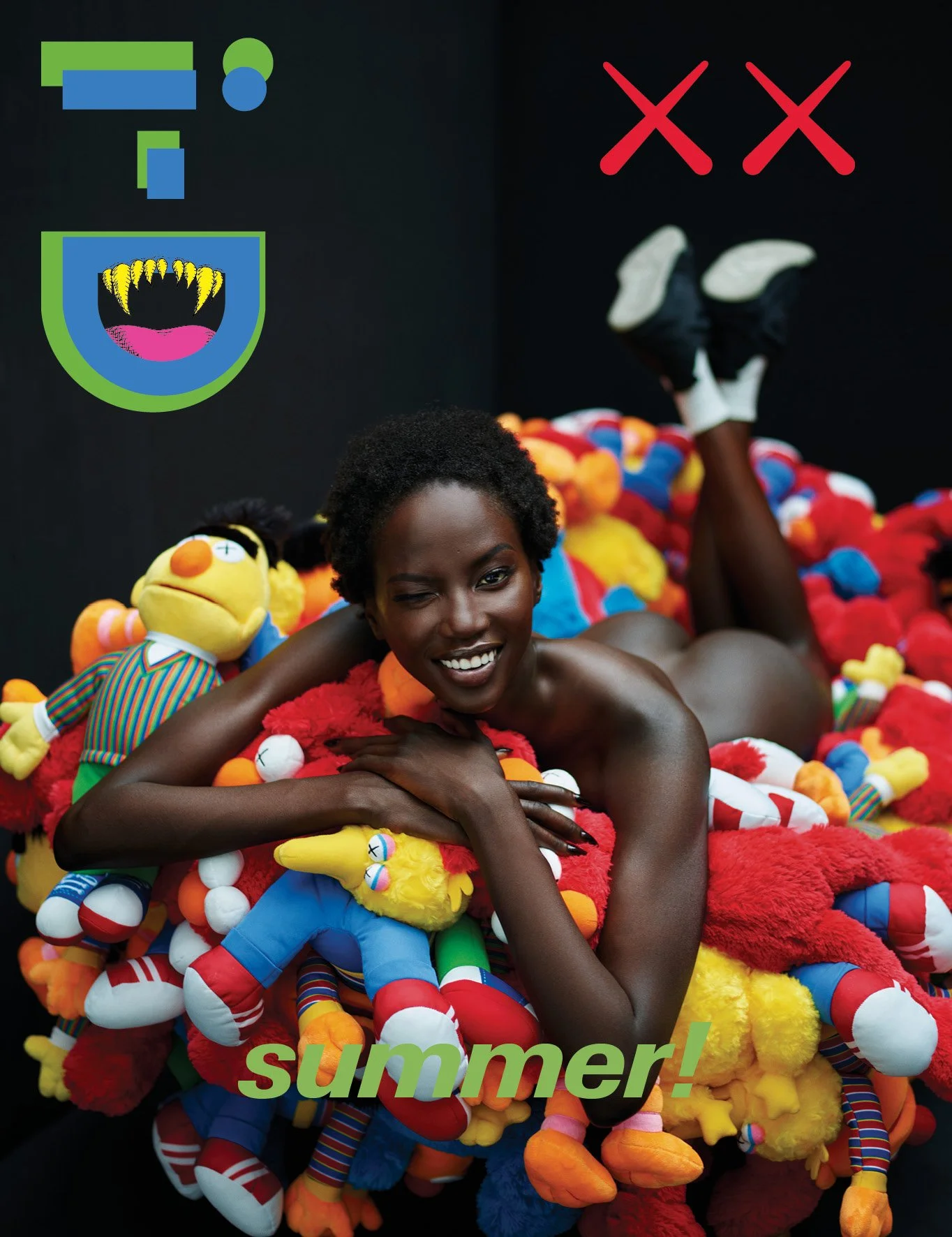 Anok Yai and Her Soft-Landing Fan Club in i-D Magazine Summer 2023 by Mario Sorrenti