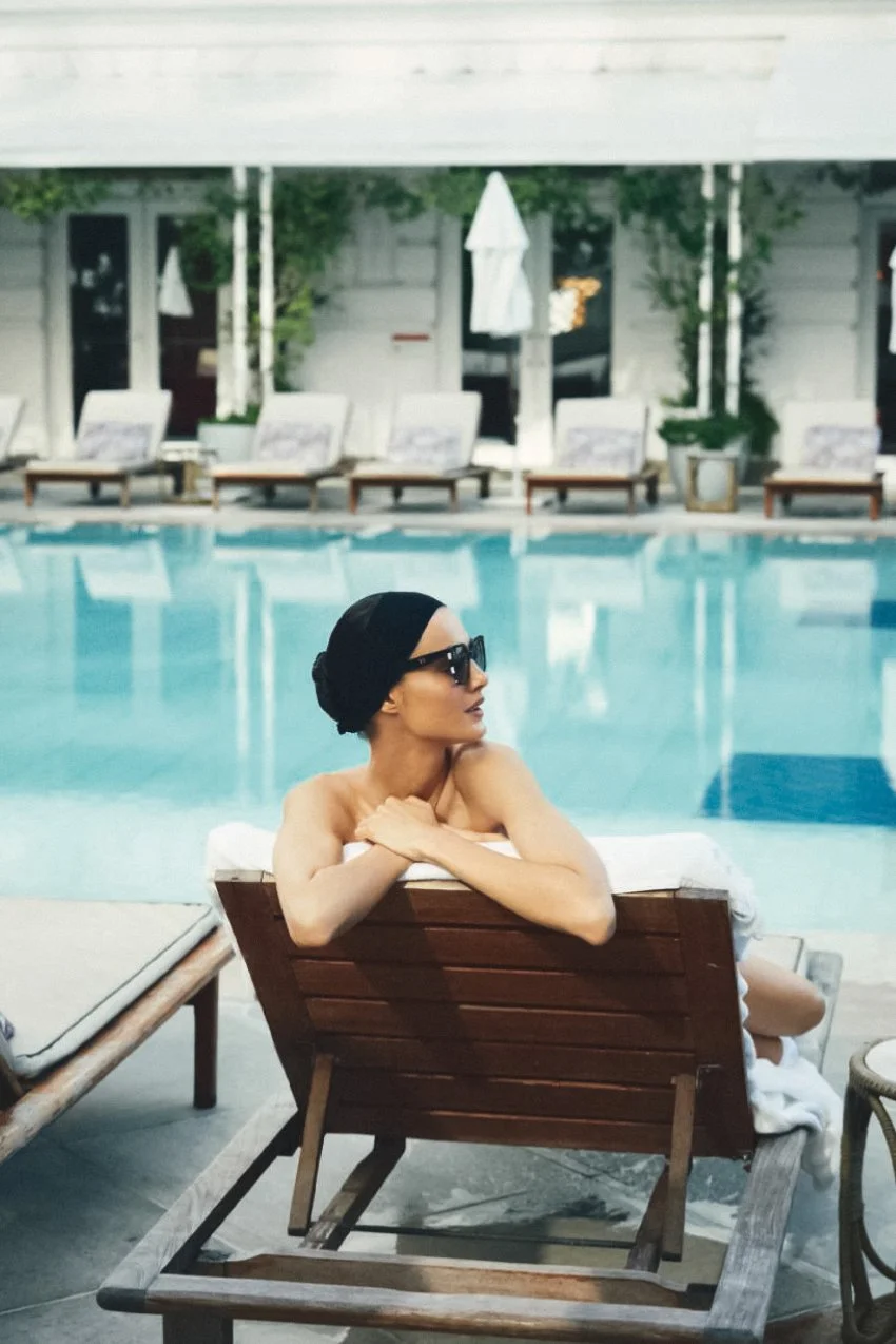 Blanca Padilla at Belmond Copacabana Palace Rio for Harper's Bazaar Spain 