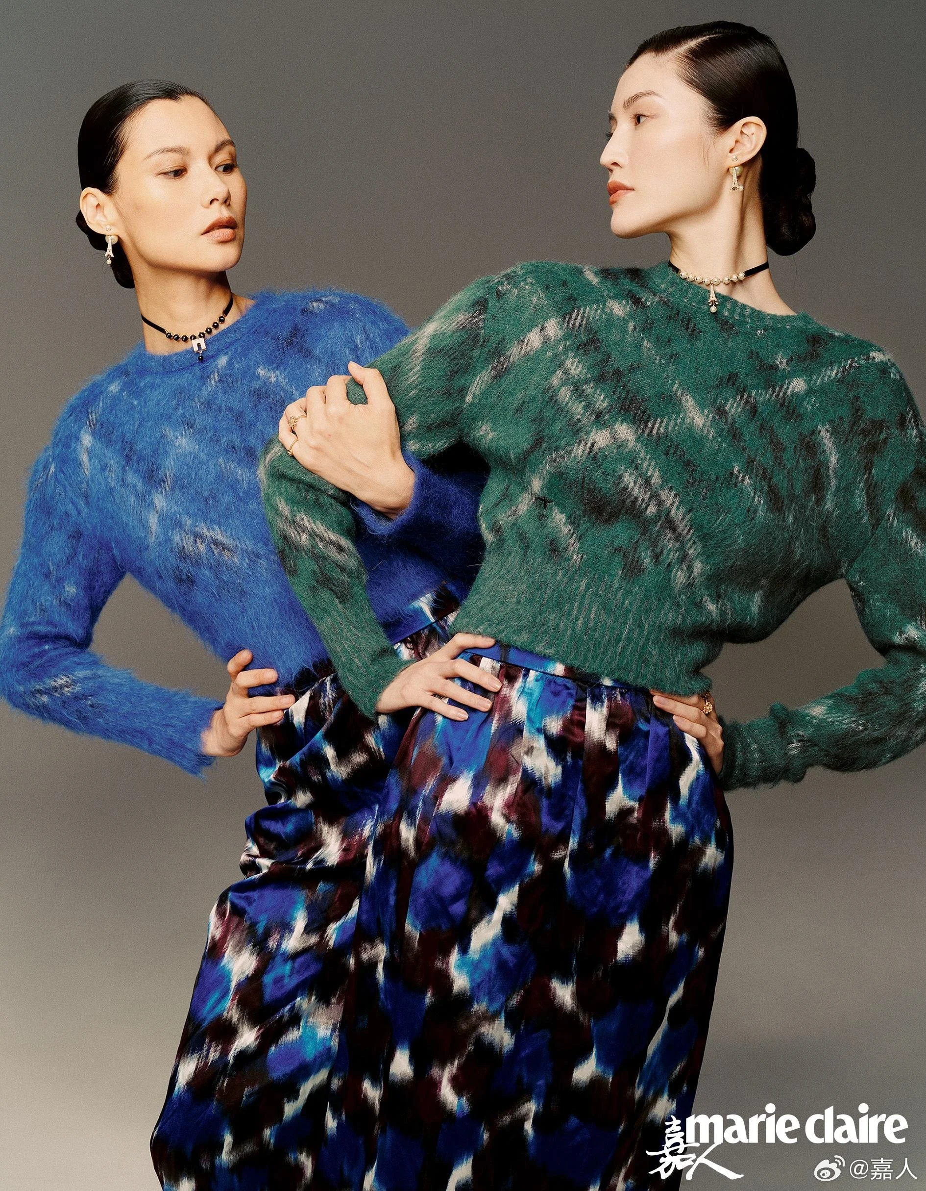 Sui He and Wang Wenqin's Easy Sophistication by Nick Yang for Marie Claire China