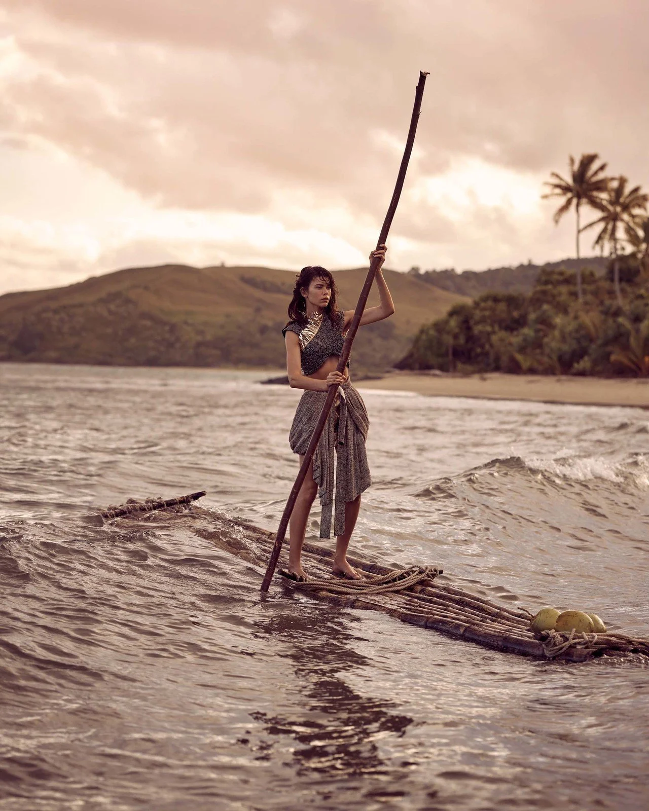 Georgia Fowler at Fiji's Nanuku by Nicole Bentley for Marie Claire Global