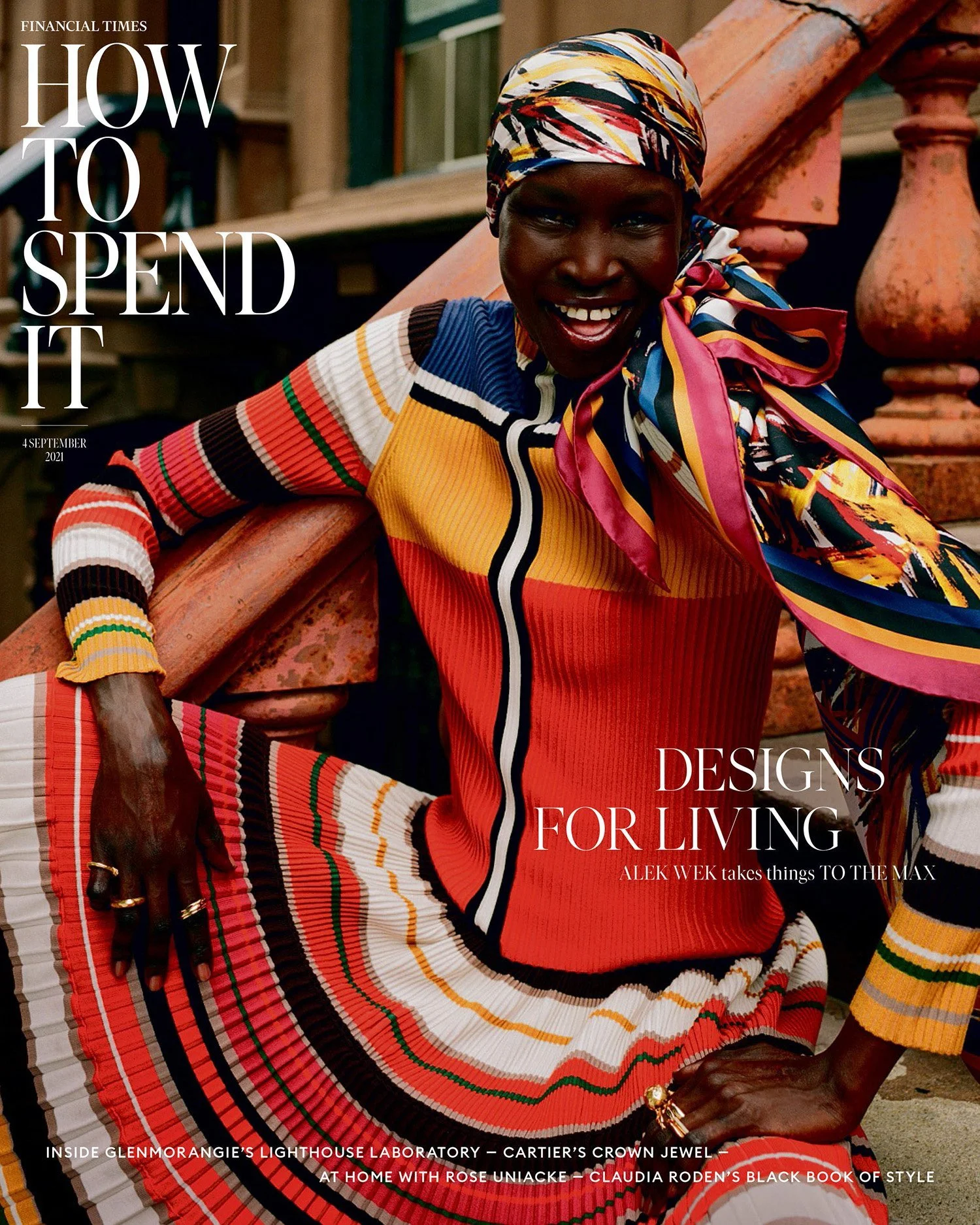 Alek Wek in Max Mara Collab in HTSI Magazine September 2021 by Andre E. Wagner