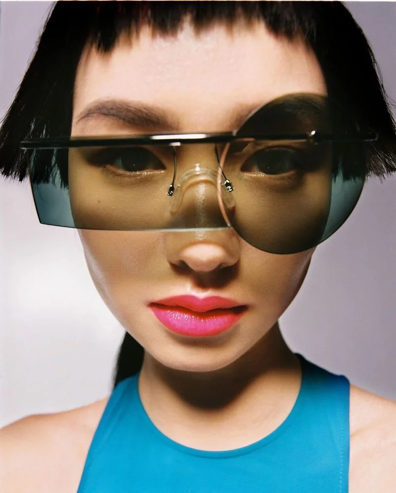 Estelle Chen in Futuristic Beauty Looks by Dan Beleiu for Vogue China July 2021