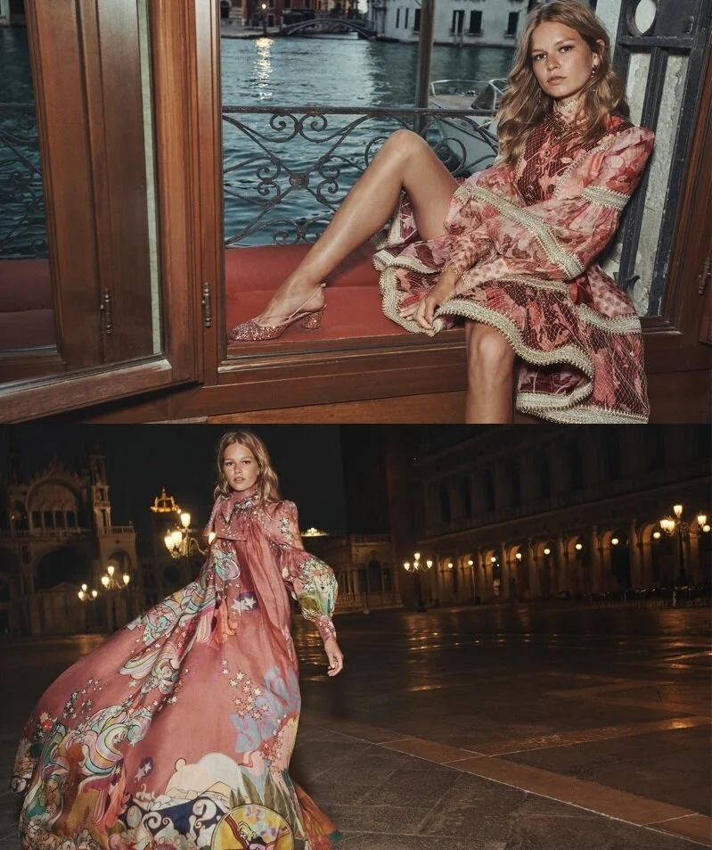 Anna Ewers in Venice for Zimmermann Fall 2021 Campaign by Benny Horne