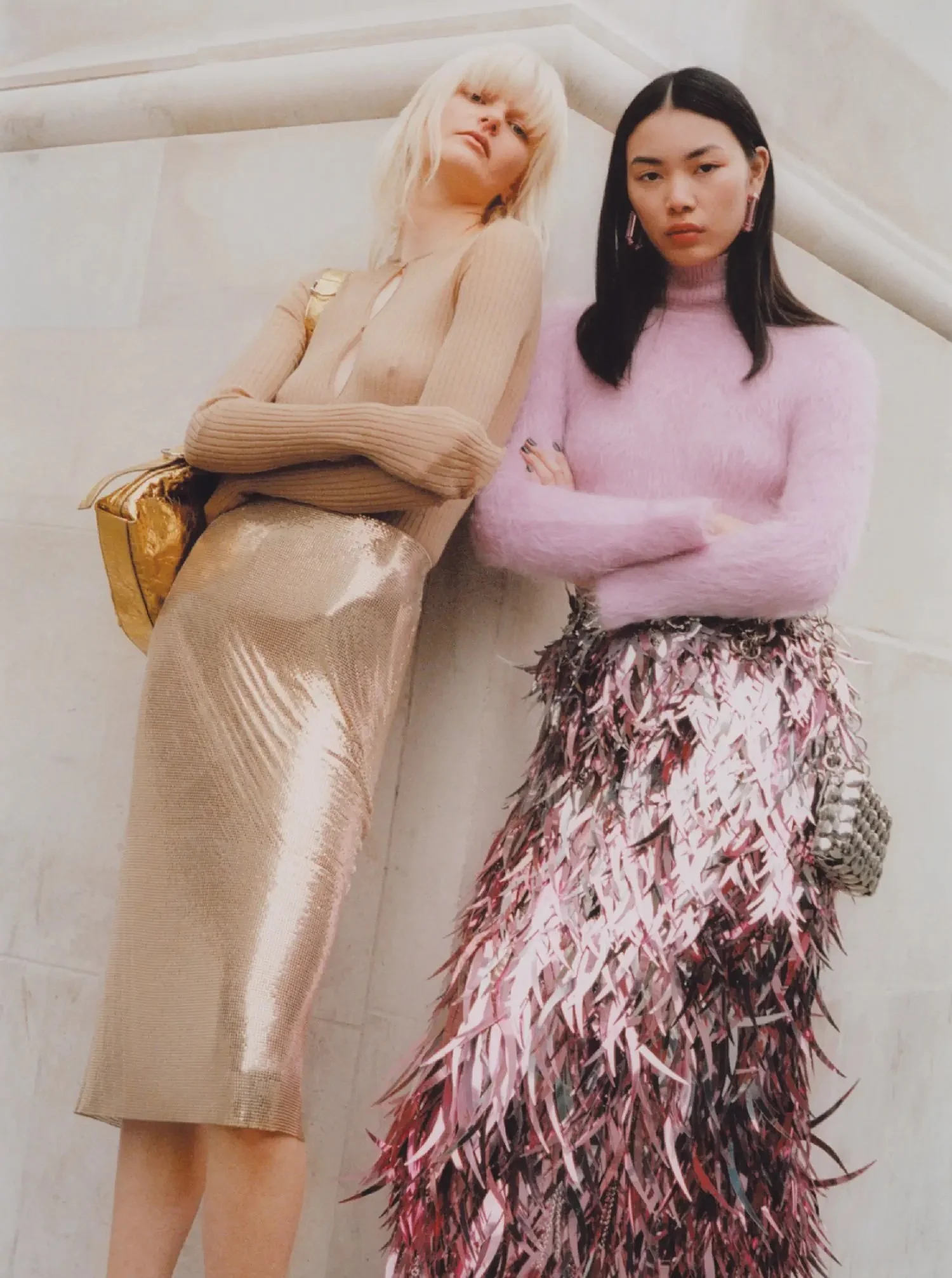 Bo Exters and Bingbing Liu in 'All That Glitters' for Sunday Times Style November 5, 2023