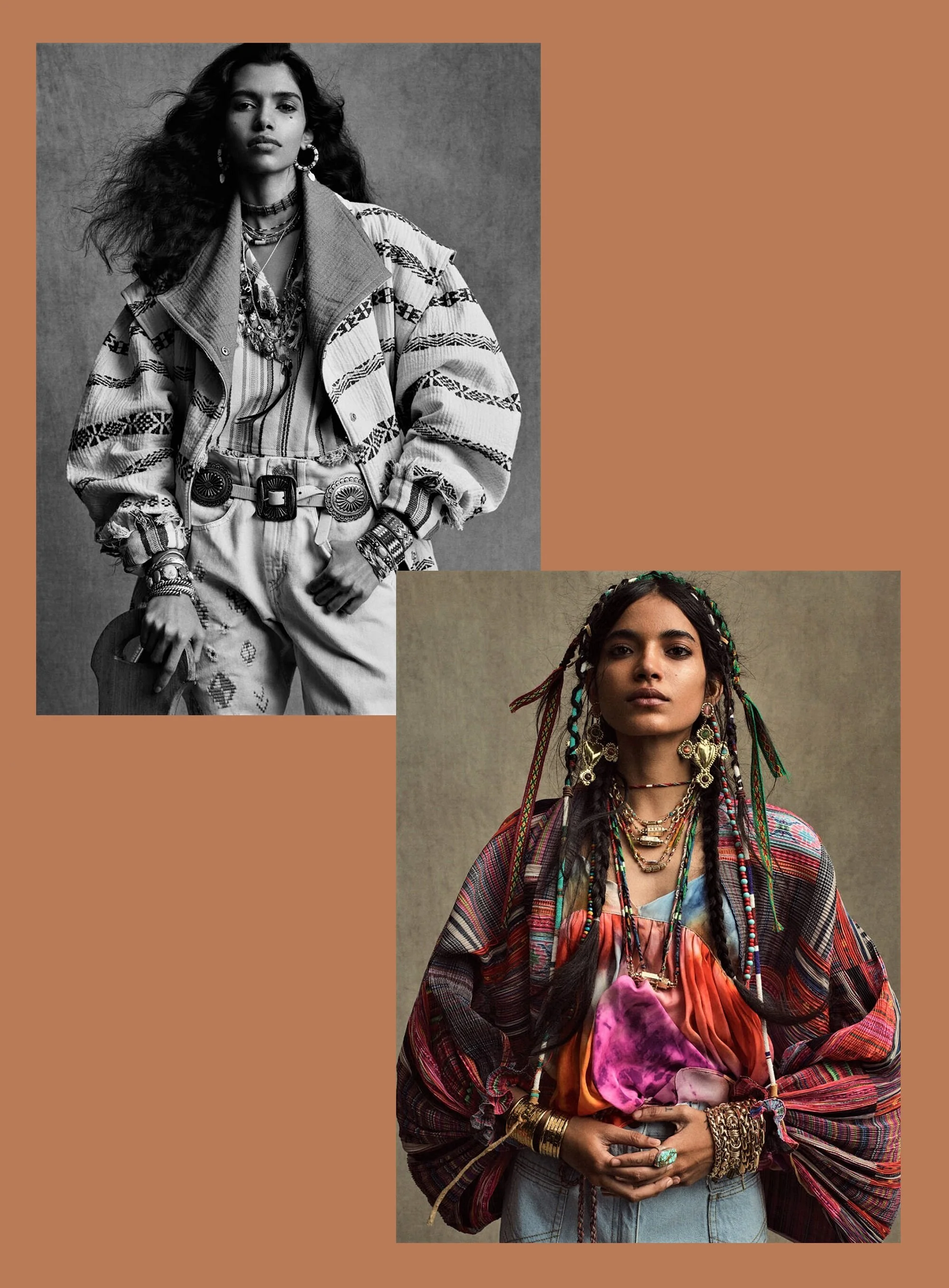 Amrit Kaur + Pooja Mor in 'Carnet de Voyage' by Gregory Harris for Vogue Paris April 2020